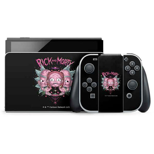 Adult Swim Rick and Morty Split Head Rick Nintendo Switch OLED (2021) Skin
